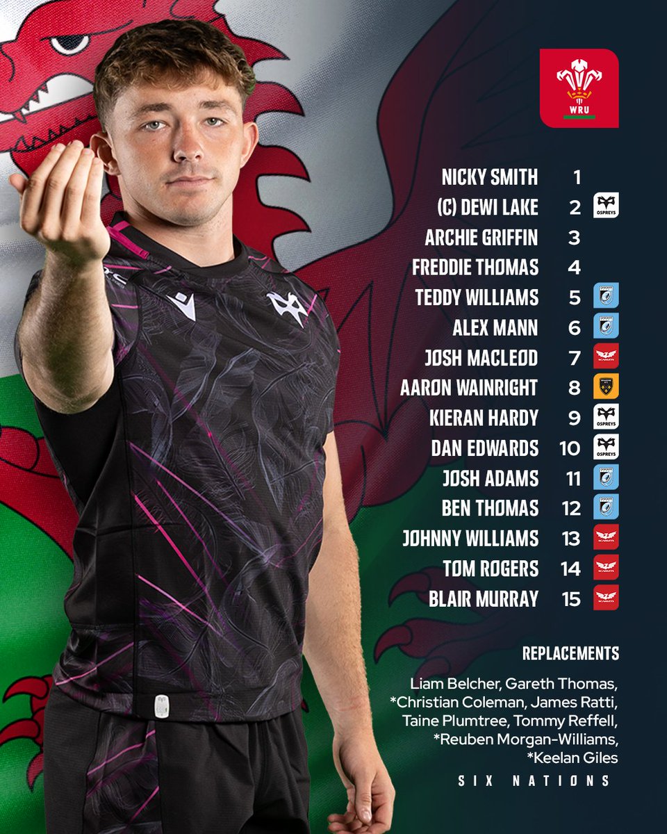 ⚫️ @Ospreys fly-half Dan Edwards is set to make his first international start 👏

Which URC star are you most excited to watch tomorrow? 👀

#URC | #JPNvWAL