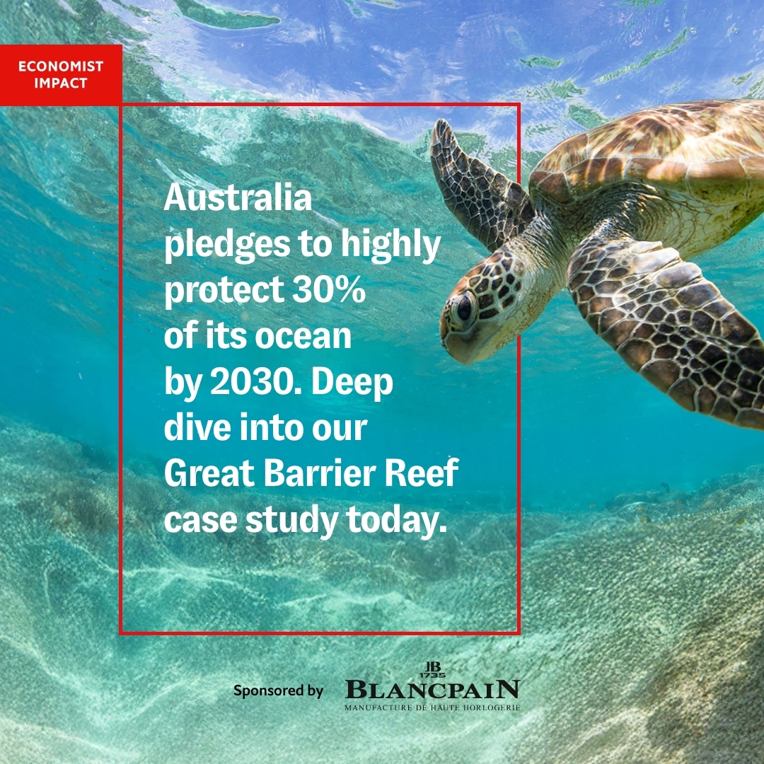 Australia recently pledged to declare 30% of its ocean highly protected by 2030. Our deep-dive into the Great Barrier Reef highlights why this is vital. Explore more: impact.economist.com/ocean/beyond-t…
Sponsored by <a href="/Blancpain1735/">Blancpain</a>