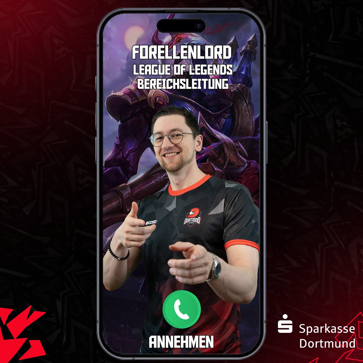 Dortmund eSports (@dortmundesports) on Twitter photo Wir begrüßen Carl <a href="/ForellenLordLoL/">ForellenLord</a> als neuen Bereichsleiter für League of Legends bei Dortmund eSports!
Ex-LCS-Profi, Coach und #3000Elo Legende.
Mit seiner Erfahrung wird er die Zukunft unseres Vereins aktiv mitgestalten.
Habt ihr Fragen und möchtet mehr über Carl erfahren? Wir begrüßen Carl <a href="/ForellenLordLoL/">ForellenLord</a> als neuen Bereichsleiter für League of Legends bei Dortmund eSports!
Ex-LCS-Profi, Coach und #3000Elo Legende.
Mit seiner Erfahrung wird er die Zukunft unseres Vereins aktiv mitgestalten.
Habt ihr Fragen und möchtet mehr über Carl erfahren?