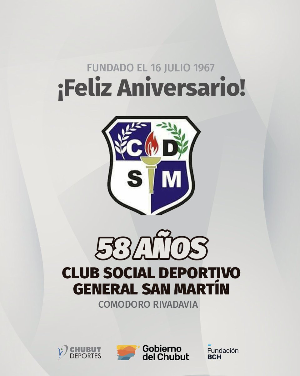 Feliz 58° Aniversario Club Social Deportivo General San Martin 🎉
#aniversario #club #chubutdeportes #ComodoroRivadavia
