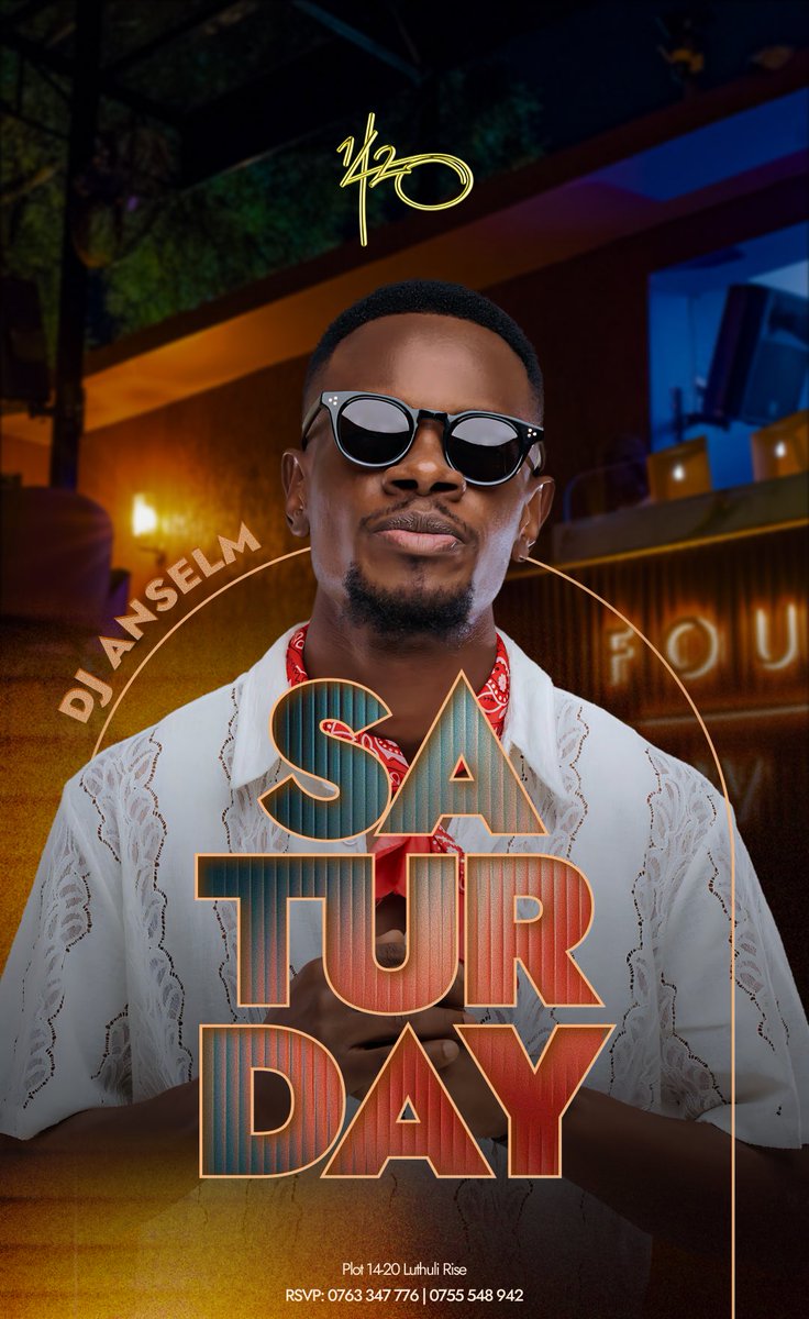 If your Saturday plans don’t include <a href="/fourteentwenty0/">Fourteen Twenty</a> , you’re doing it wrong . 

RSVP NOW : +256 755 548 942 / +256 763 347 776