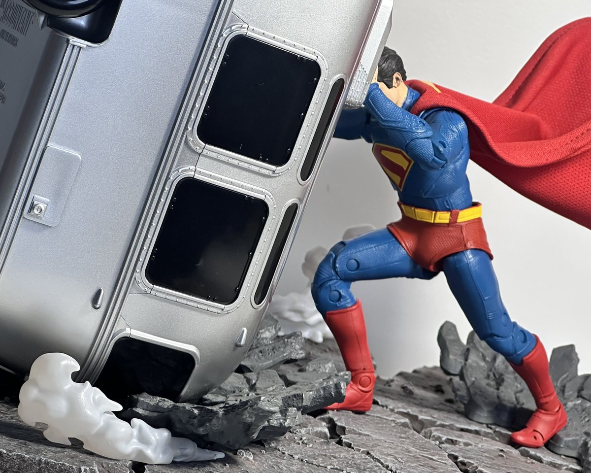 lethalcollector's tweet image. Day 6 of Posing Every #Superman Figure I Have: @mcfarlanetoys Superman
