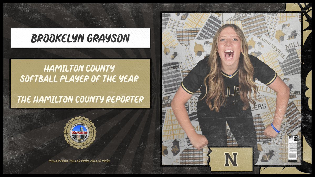 Miller Softball (@millersoftball) on Twitter photo Congrats <a href="/B_Grayson2025/">Brookelyn Grayson</a> for being named Hamilton County Reporter PLAYER OF THE YEAR!!!! <a href="/MillerNationAD/">The Noblesville Millers</a> Congrats <a href="/B_Grayson2025/">Brookelyn Grayson</a> for being named Hamilton County Reporter PLAYER OF THE YEAR!!!! <a href="/MillerNationAD/">The Noblesville Millers</a>