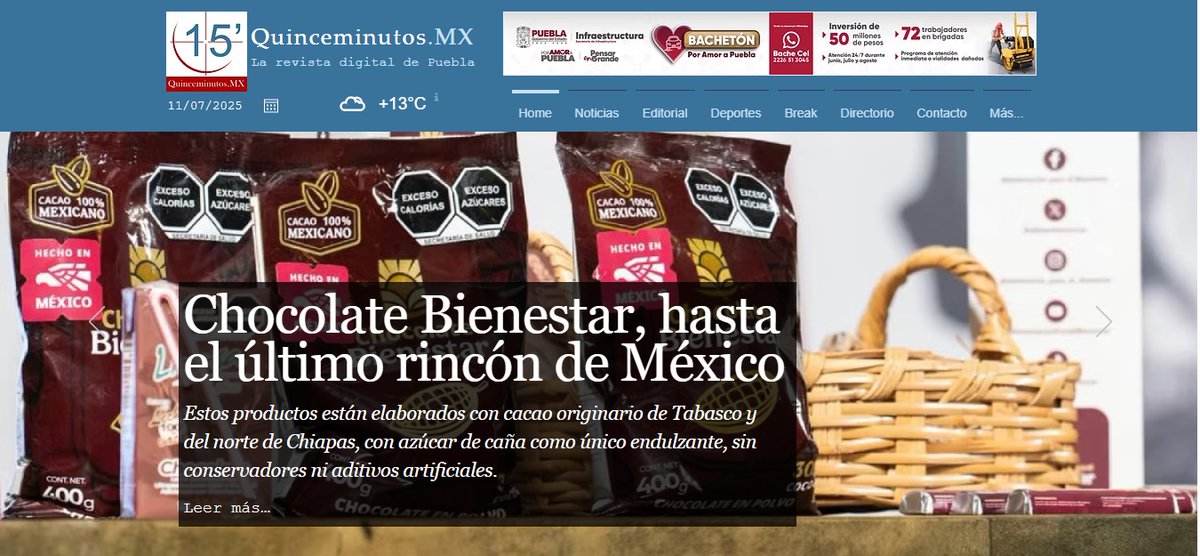 #Destacadas | Chocolate Bienestar llegará a 26 mil Tiendas del Bienestar en zonas rurales

La presidenta Claudia Sheinbaum presenta los productos de comercio justo “Hecho en México” a través de Alimentación para el Bienestar
quinceminutos.mx/post/chocolate…