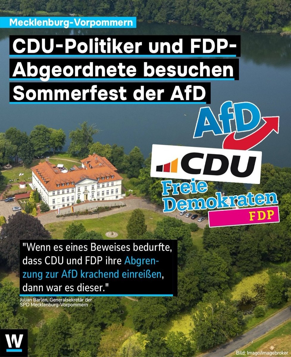 Bitte verbreiten wir auch das hier. 

Das darf nicht untergehen: 

Die CDU feiert gemeinsam mit der FDP mit der AfD ein Sommerfest.