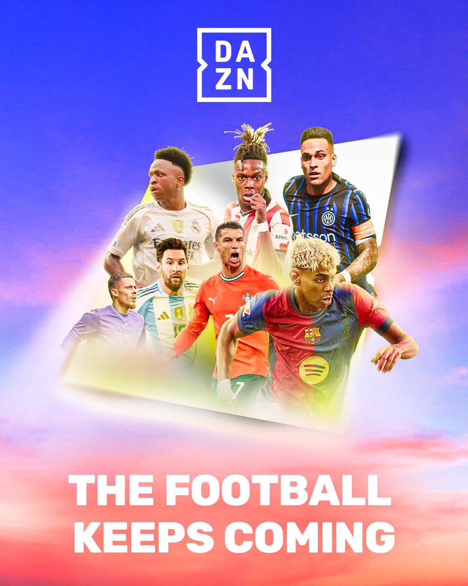 DAZNFootball's tweet image. There’s 𝘼 𝙇𝙊𝙏 𝙈𝙊𝙍𝙀 Football coming to DAZN. ⚽️
Subscribe now at DAZN.com and don’t miss a single goal! 🔥
𝘖𝘯𝘭𝘺 𝘪𝘯 𝘴𝘦𝘭𝘦𝘤𝘵𝘦𝘥 𝘵𝘦𝘳𝘳𝘪𝘵𝘰𝘳𝘪𝘦𝘴.