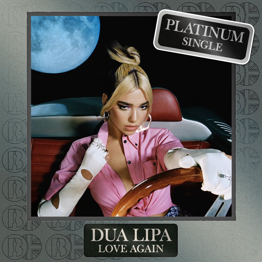 updatedlipa's tweet image. "Love Again" by Dua Lipa is now certified Platinum in the UK for selling 600,000 units in the country!