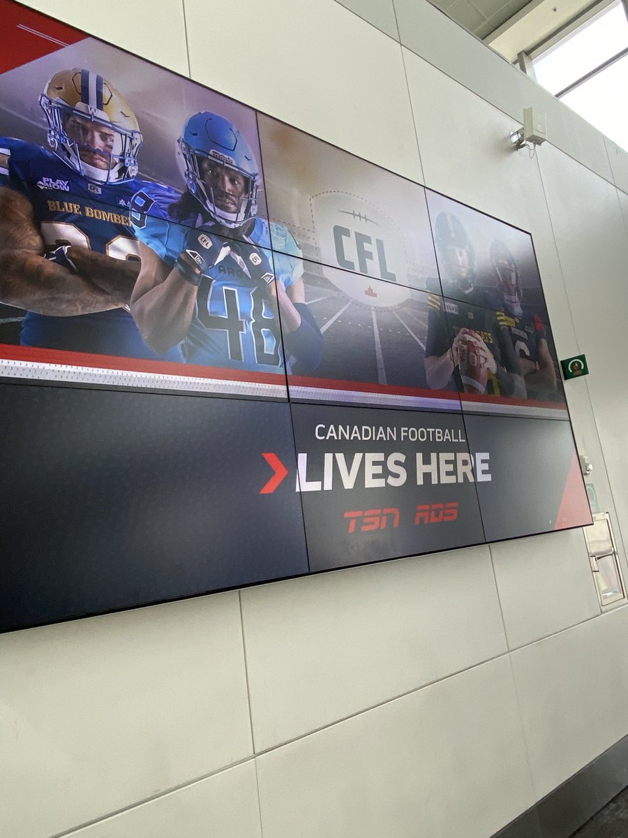 LeBruce77's tweet image. Some #CFL advertising in Toronto Pearson, love to see it
