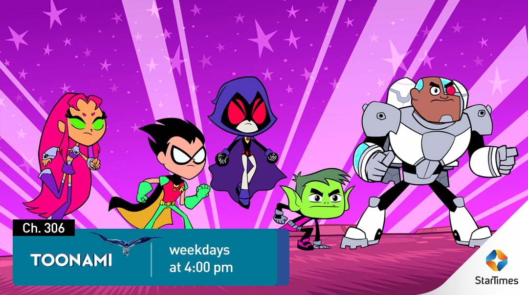 The Titans assemble! Superpowers, attitude, and major squad goals. Don't miss a single mission. 

Catch Teen Titans only on ST Toonami ch 306 every weekday at 4 pm &amp; StarTimes ON App 📲 bit.ly/464MxvT

 #TeenTitansOnST #STToonami #TitansGo #SuperheroHour #StarTimes