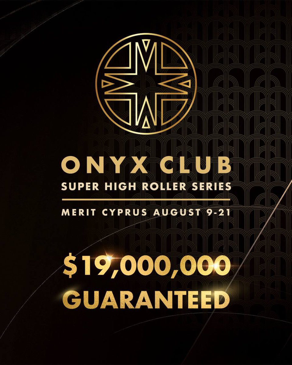 OnyxClub_'s tweet image. $19M Guaranteed. 13 High stakes events.
From August 9 to 21 Onyx Club host the biggest series of the summer.🔥
Enjoy up to 14 complimentary nights at the Merit Royal Diamond, Cyprus.
Contact concierge@onyxclub.com to make your reservation.
More info: onyxclub.com/events/super-h…