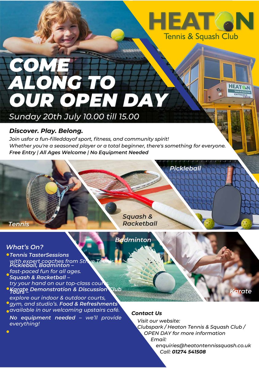 OPEN DAY!

Some brilliant activities to join in on! Come along and try out some new stuff.
