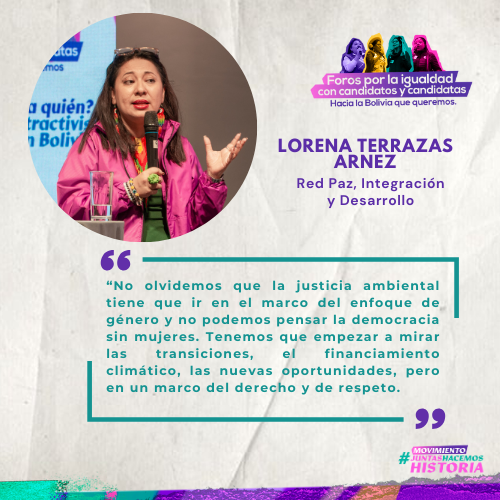 #ForosPorLaIgualdad #SantaCruz                            ¿Desarrollo para quién? 

Revive las voces que inspiran y demandan un modelo de desarrollo que garantice la justicia de género y ambiental. Sin esto, no hay futuro para Bolivia. 🇧🇴
 #JusticiaAmbiental #Elecciones2025