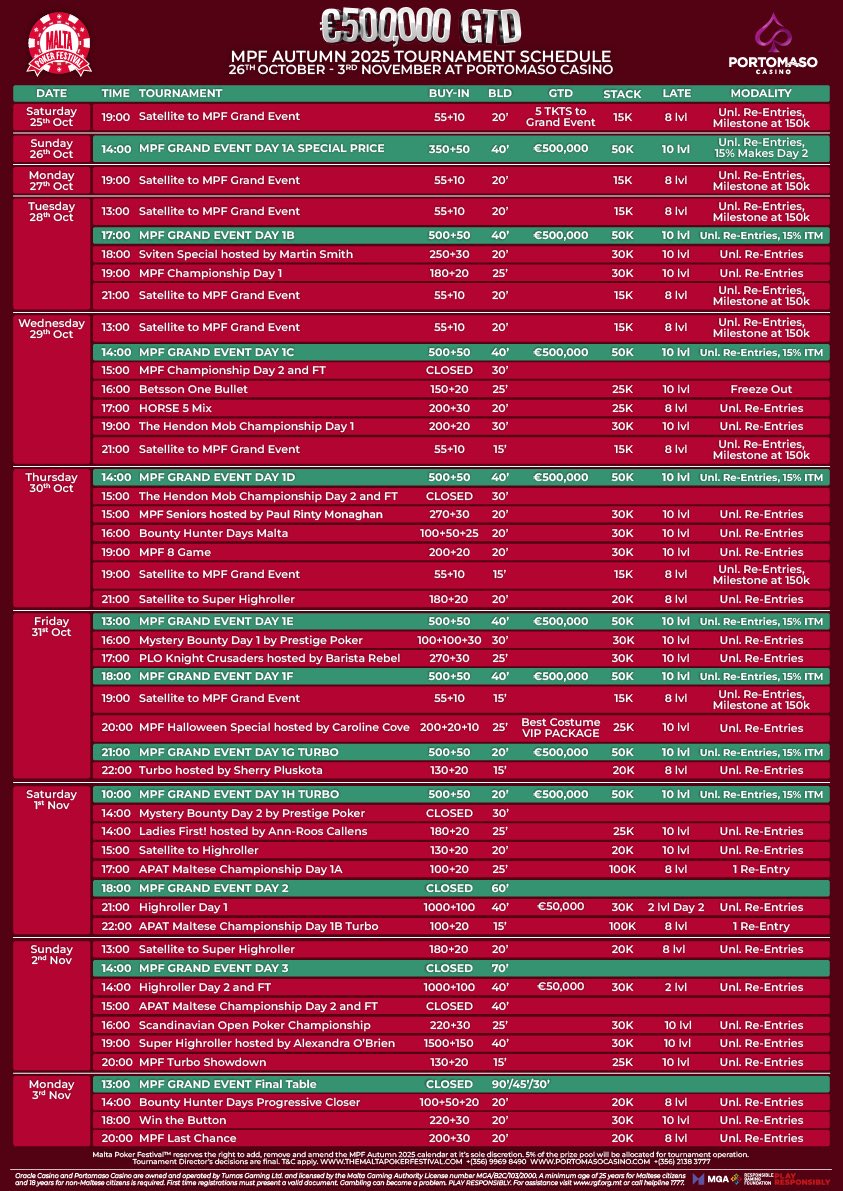 MPF Autumn 2025 schedule!