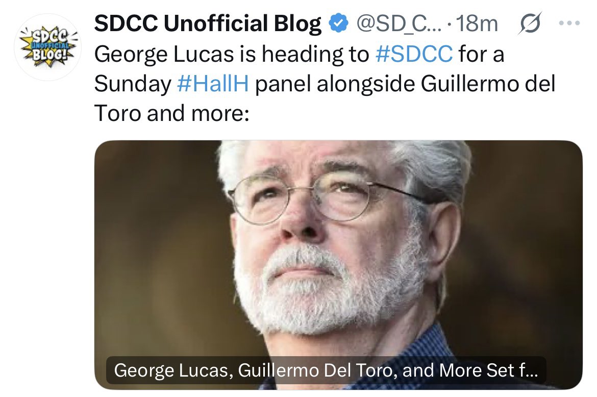 ThirteenMinutes's tweet image. George Lucas at #SDCC for the first time ever, good lord I can’t imagine the #HallH line.