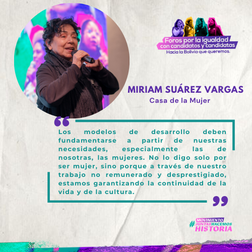 #ForosPorLaIgualdad #SantaCruz                                  
En el Tercer Foro, voceras de #JuntasHacemosHistoria exigieron un modelo de desarrollo que ponga la vida en el centro, frente a la crisis climática, el extractivismo y la desigualdad.
 #Elecciones2025