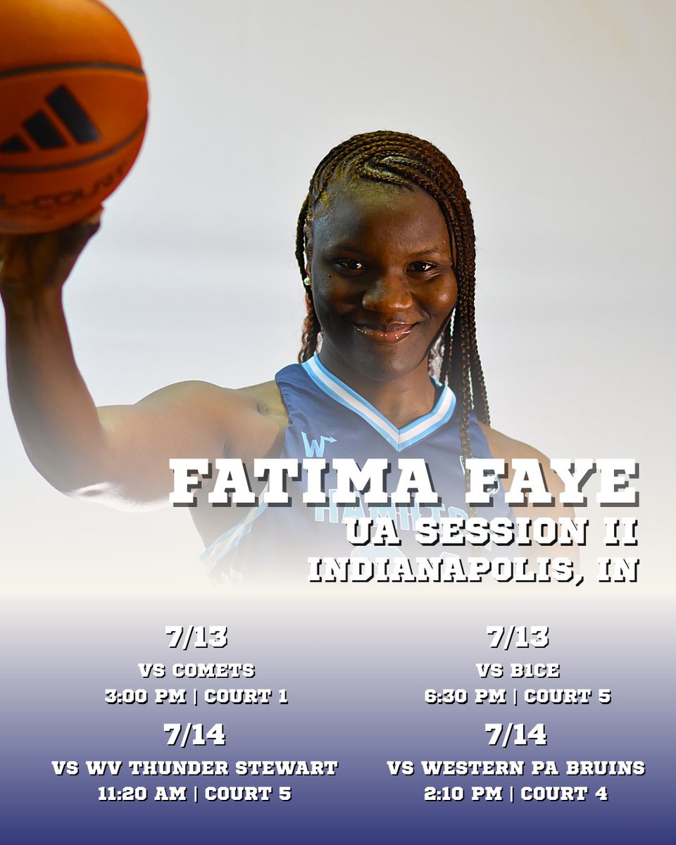 COACHES!

Come check out 6'2" class of '26 Fatima Faye this weekend in Indianapolis, IN. She will be at UA Session II with BMaze Elite.