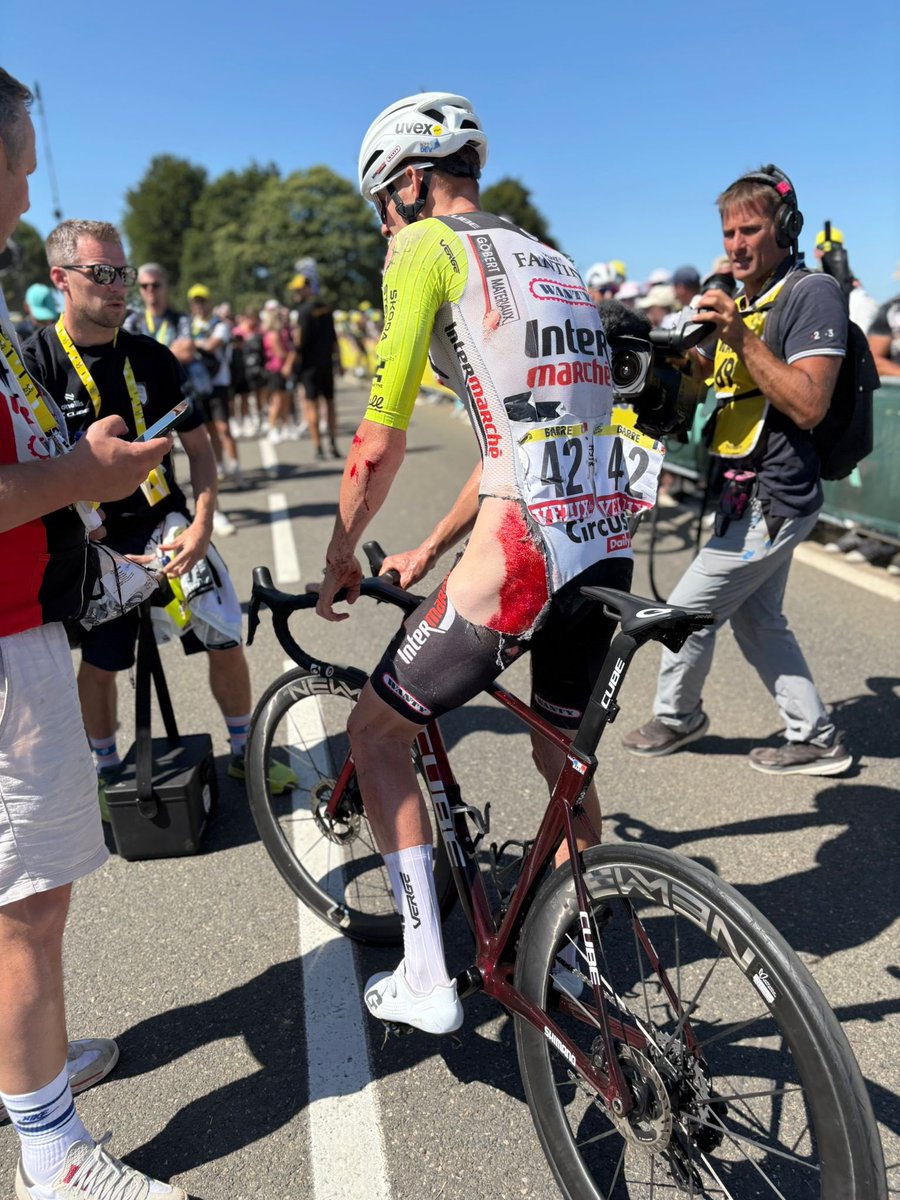 Intermarché-Wanty (@intermarchew) on Twitter photo Louis Barré, you warrior 🫶
He finished Tour de France stage 7 after his crash in the front group. Louis Barré, you warrior 🫶
He finished Tour de France stage 7 after his crash in the front group.