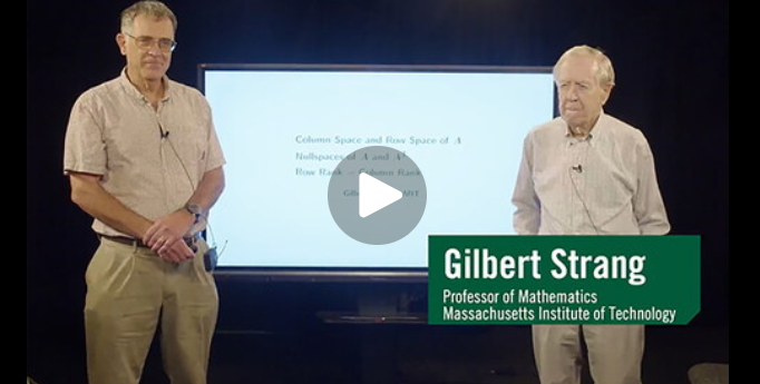 Great video interview “The Four Fundamental Subspaces” with Gil Strang now online and free to view in Scatterplot. Check it out!

<a href="/maanow/">MAA</a> <a href="/tandfSTEM/">T&F STEM</a> 
⬇️⬇️⬇️⬇️⬇️
tandfonline.com/doi/full/10.10…