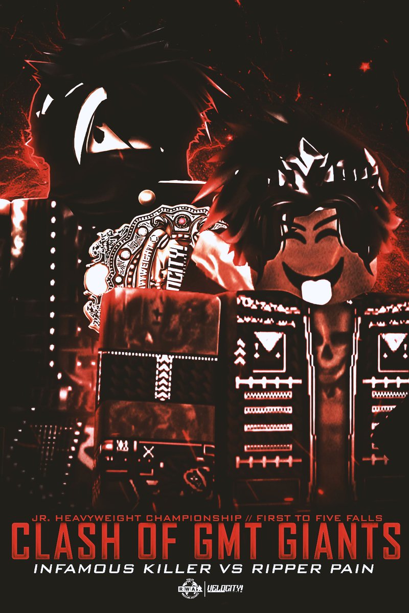 𝑇𝐻𝐸 𝐶𝐿𝐴𝑆𝐻 𝑂𝐹 𝐺𝑀𝑇.
---
In just TWO days, JR. Heavyweight Champion <a href="/ripperpainn/">pain.</a> will go to WAR with <a href="/infxmousss/">infamous</a> for Pain's PRIZED title!
---
Will the <a href="/RRWPLUS/">RRW</a> HALL OF FAMER, Ripper Pain retain or will Infamous gain his first VELOCITY! Championship?