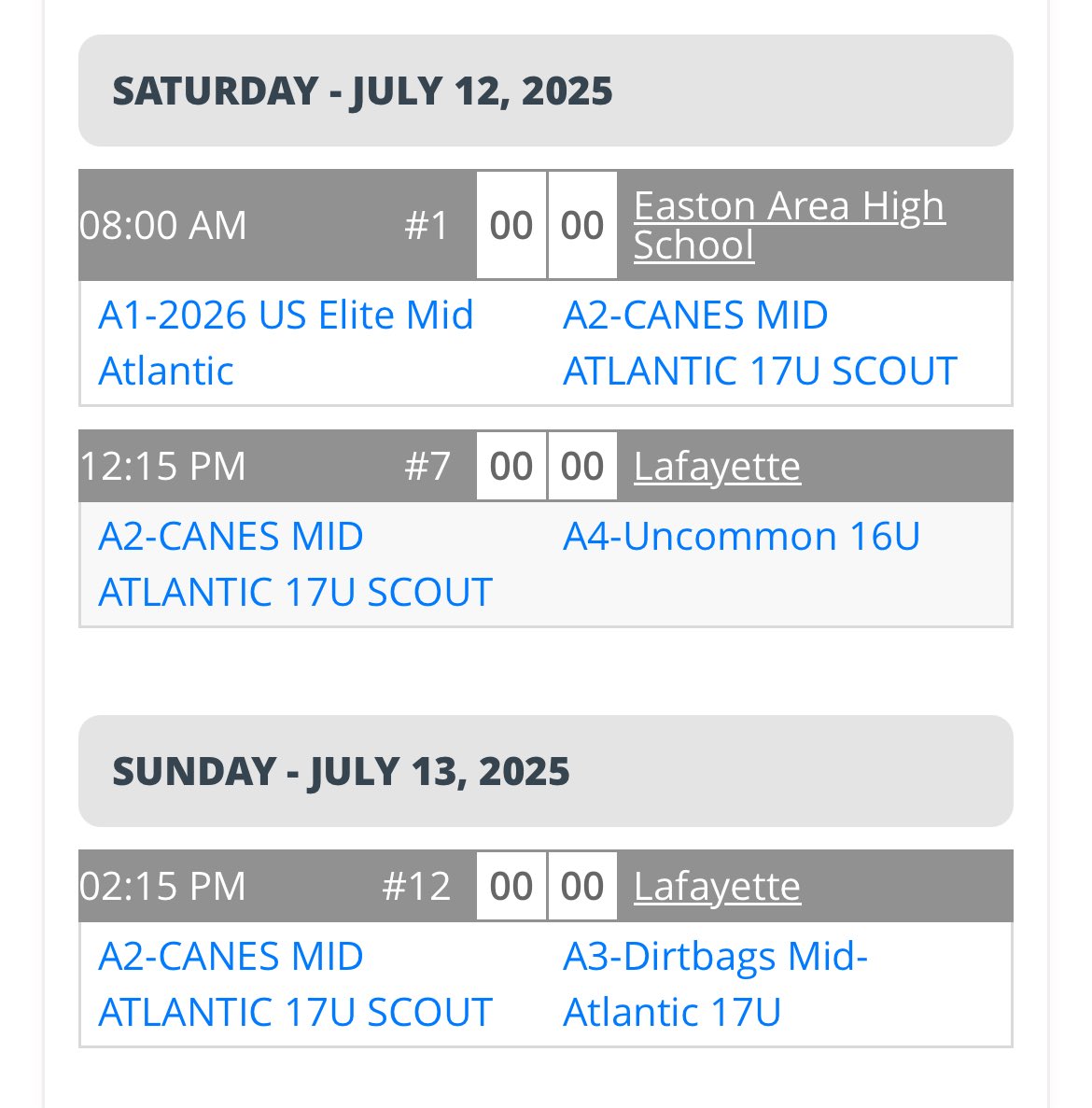 Jackson Burger (@j_burgs7) on Twitter photo Schedule for my upcoming tournament this weekend. I will be pitching first in relief on Sunday.
<a href="/NextLVLProspect/">Next Level Prospects</a> <a href="/AscentTeams/">Ascent Athlete Teams</a> <a href="/MNBaseball1/">Marple Newtown HS Baseball</a> <a href="/PB_Uncommitted/">Prep Baseball Uncommitted</a> <a href="/BUncommitted/">Baseball_Uncommitted</a> <a href="/Balancehitting/">Coach Clark, Ed.D.</a> <a href="/Balance_Bat/">Balance Bat</a> Schedule for my upcoming tournament this weekend. I will be pitching first in relief on Sunday.
<a href="/NextLVLProspect/">Next Level Prospects</a> <a href="/AscentTeams/">Ascent Athlete Teams</a> <a href="/MNBaseball1/">Marple Newtown HS Baseball</a> <a href="/PB_Uncommitted/">Prep Baseball Uncommitted</a> <a href="/BUncommitted/">Baseball_Uncommitted</a> <a href="/Balancehitting/">Coach Clark, Ed.D.</a> <a href="/Balance_Bat/">Balance Bat</a>
