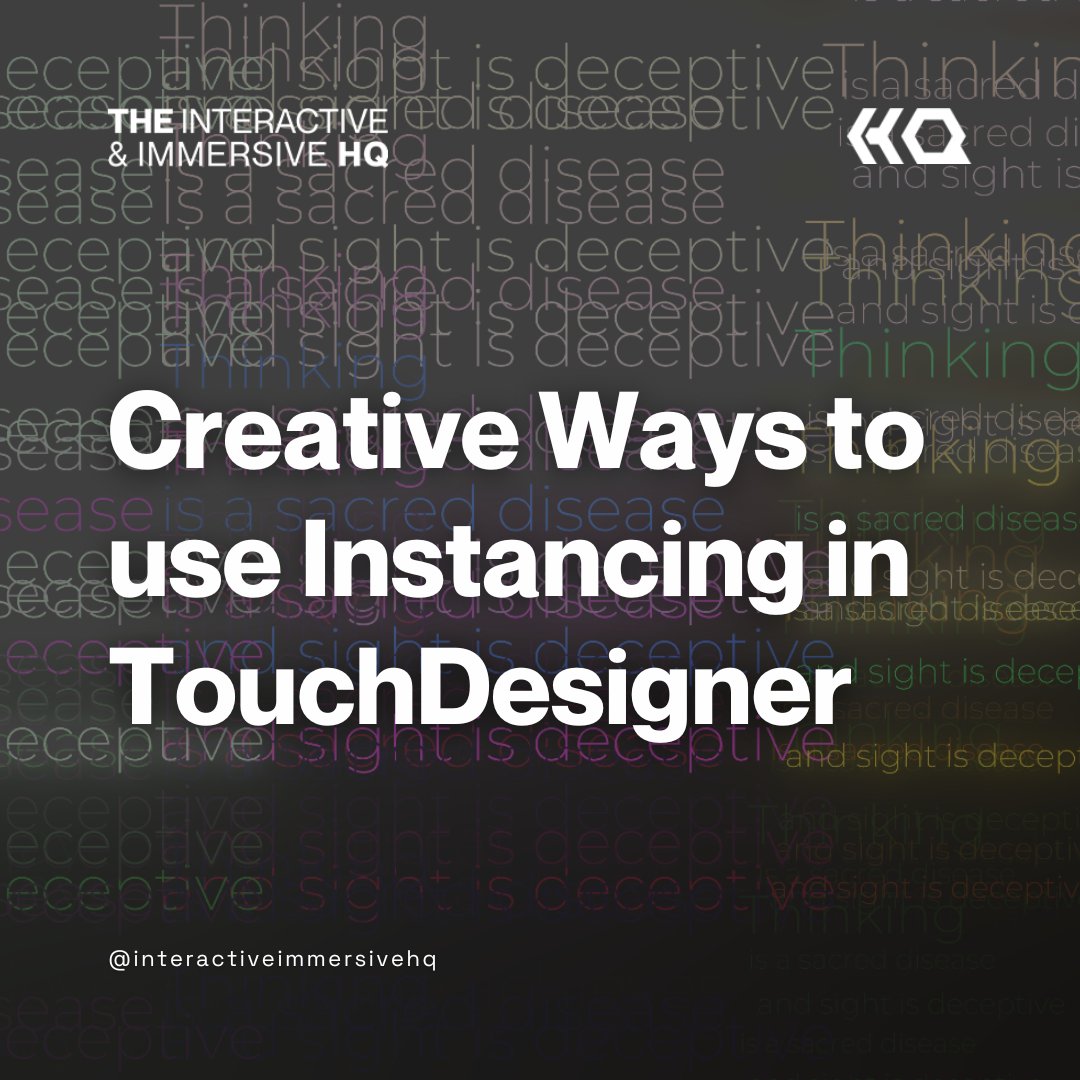 ImmersiveHq's tweet image. Explore some creative ideas to use instancing in TouchDesigner in our new post here: iihq.tv/4kz0lpR

#interactiveimmersivehq #touchdesigner @1null1