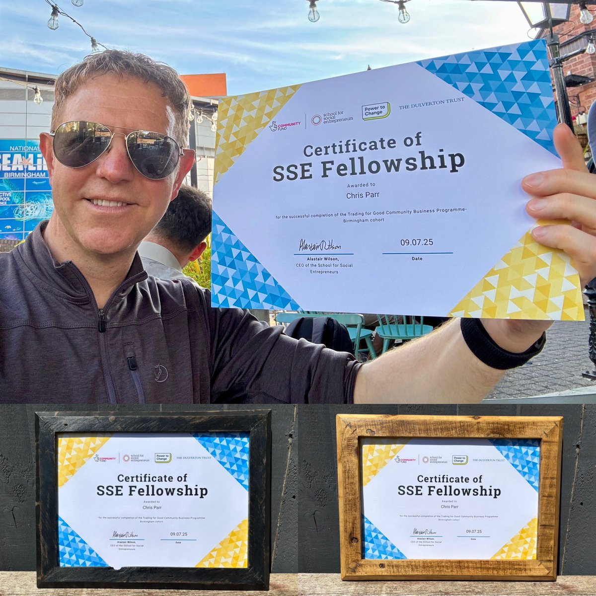 TheStoke2000's tweet image. ANOTHER AWARD! Ran out of space in the #SocEnt trophy cabinet so I’ve made these A4 picture frames from #recycled pallet wood. Black or brown? Enjoyed spending the week in the City of a Thousand Trades, Workshop of the World, the 2nd City &amp;amp; the Venice of England. Aka #Birmingham.