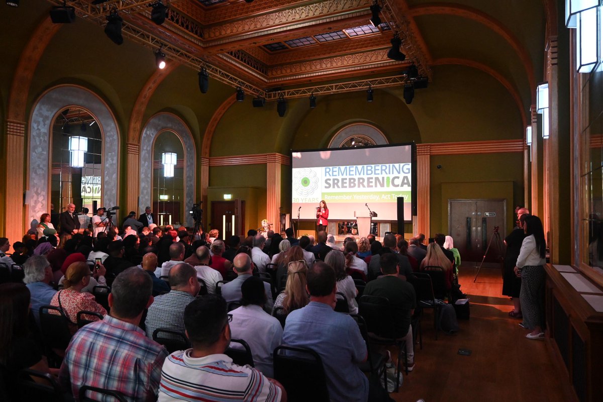 bradfordmdc's tweet image. Remembering Srebrenica – 30 years on.
Many thanks to all those who attended today’s event to mark the 30th anniversary of the Srebrenica genocide. In Bradford today we gathered together to remember the victims and survivors of the genocide.