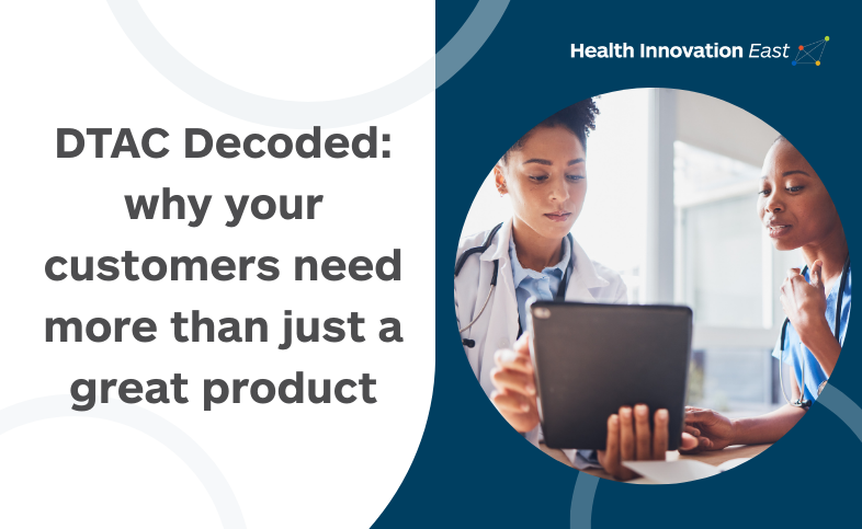 HealthInnovEast's tweet image. DTAC Decoded: Why a Great Product Isn’t Enough
Innovation isn’t enough to succeed in NHS digital health—assurance is key.
Dr Lucy Buckley & Nitin Makadia, from the Digital Health Assurance Company, break down DTAC and what it means for your product.
Read the blog:…