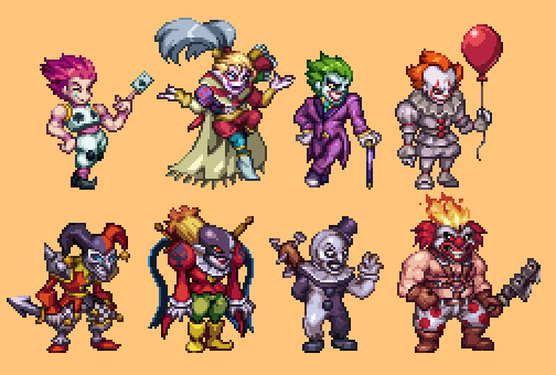 Orkimides's tweet image. Send In The Clowns... 🤡
#pixelart #ドット絵