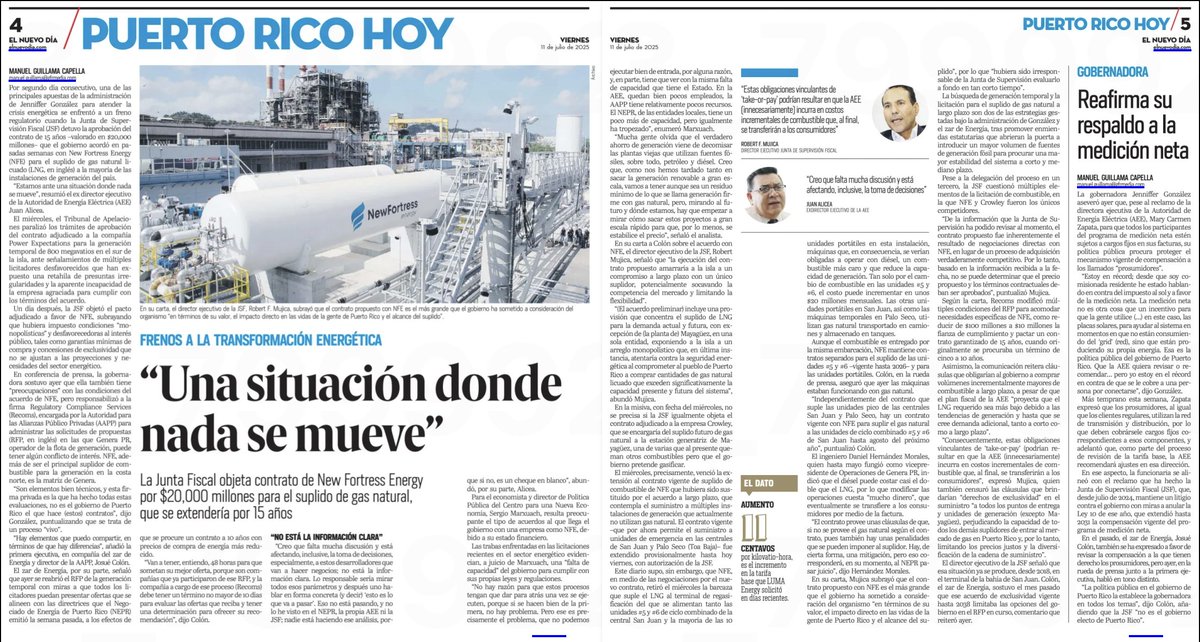 Dos contratos en pausa. ¿Y el sistema eléctrico? Sigue fallando. ¿Hasta cuándo Puerto Rico tendrá que esperar por energía confiable?

📰 Lee la entrevista completa aquí: elnuevodia.com/noticias/local…

#PuertoRicoThinkTank #TransiciónRenovable #SergioMarxuach #JusticiaEnergética