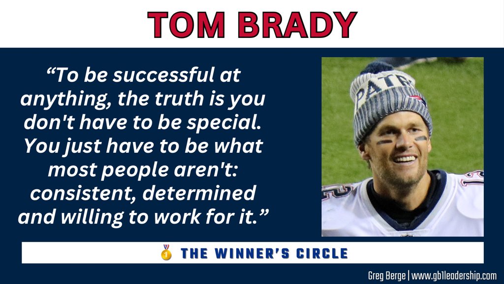 Tom Brady said it best:

“You don’t have to be special. You just have to be what most people aren’t: consistent, determined, and willing to work for it.”

That’s the real separator.

Not talent. Not hype.
Just relentless effort.