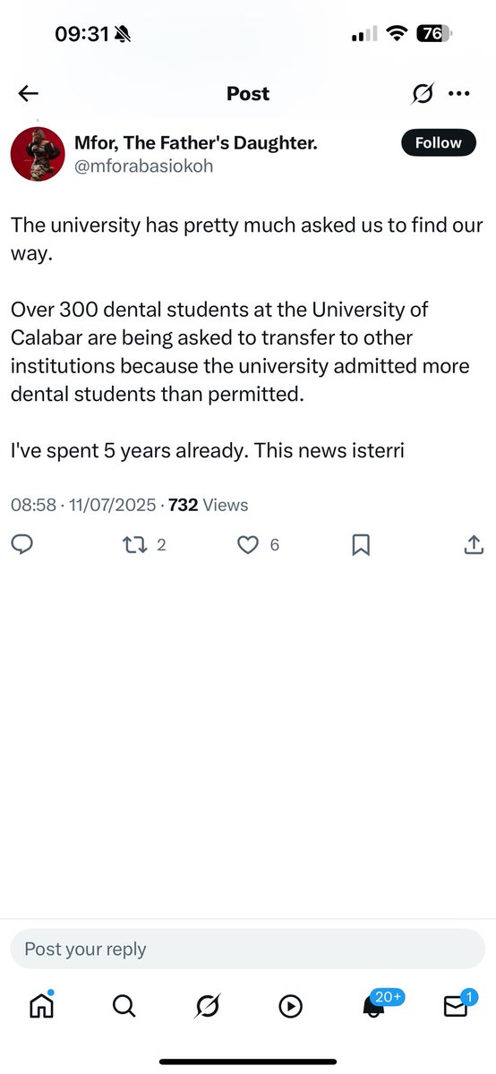 OurFavOnlineDoc's tweet image. The VC University of Calabar is planning to expel 300 dental students after giving them an admission and many of them spending up to 6years in school.

Reason:
The university admitted more students than they are legally allowed to.

The VC told them to go and “learn trade”.

Pls…