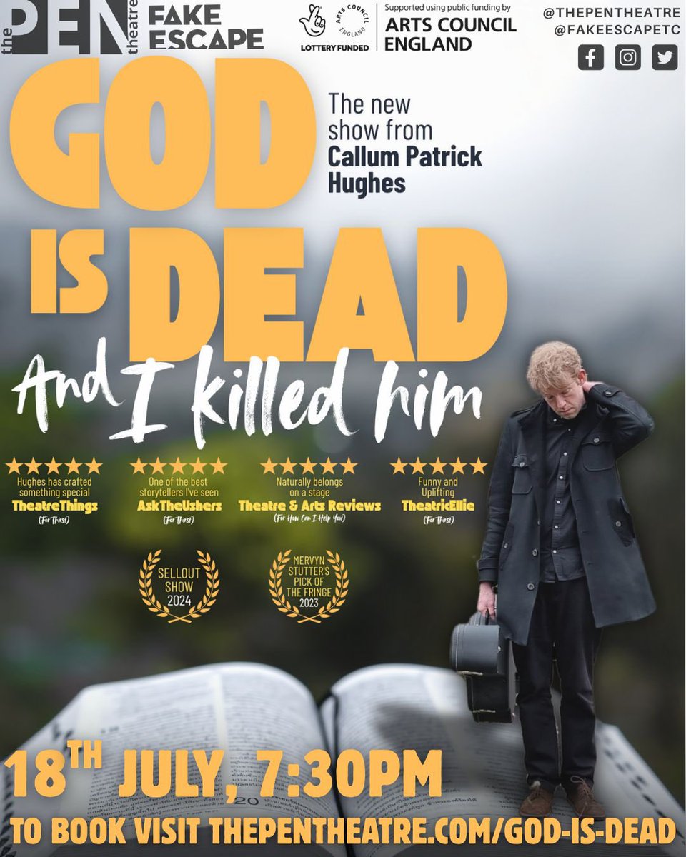 Tickets for my preview performance are now on sale! 

Click the link below! 

thepentheatre.com/god-is-dead