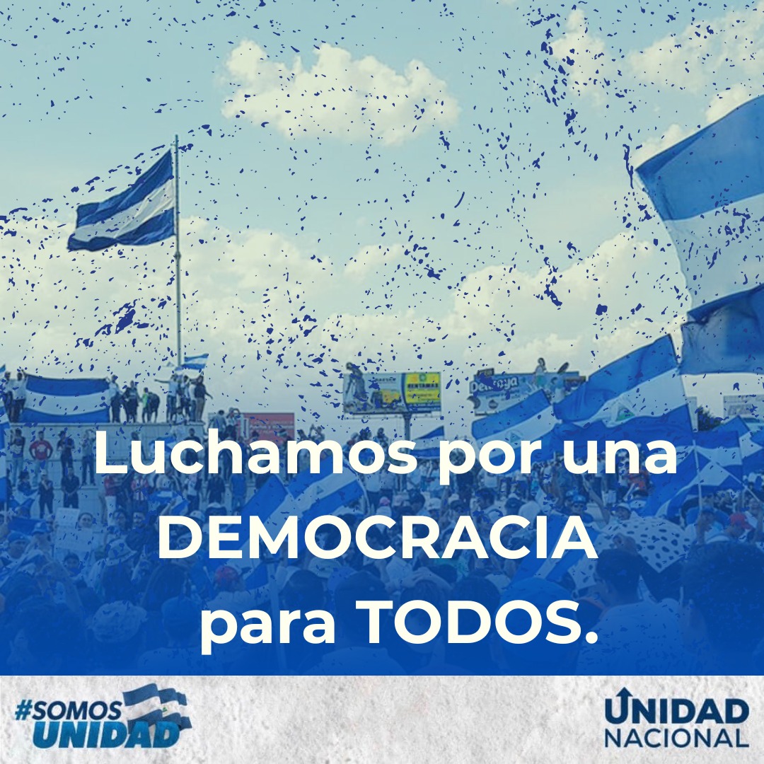 UnidadNic's tweet image. La democracia no excluye ni discrimina. Luchamos por la democracia, con PAZ, LIBERTAD y JUSTICIA para Nicaragua, para que nunca más haya nuevas dictaduras. #DemocraciaSiDictaduraNo #NicaraguaSinDictadura