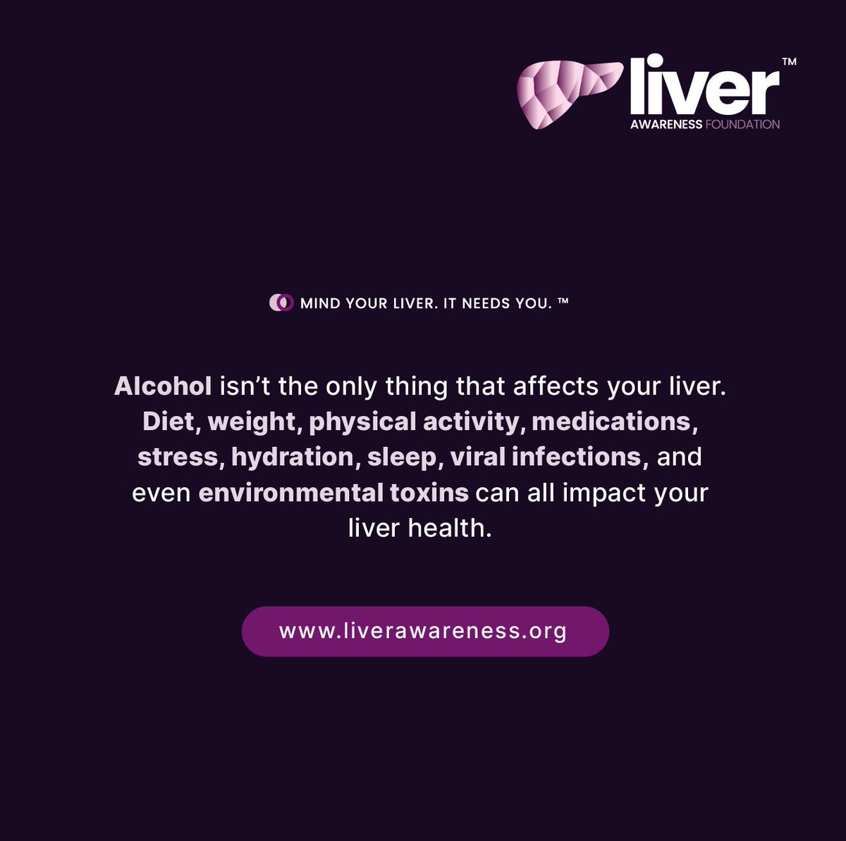 LiverAwareness's tweet image. MYTH: Liver disease only happens to people who drink alcohol.
FACT: Everyday choices like what you eat, how much you move, the medications you take, and even your sleep habits can impact your liver health.
#LiverHealth #MindYourLiver #BreakTheStigma