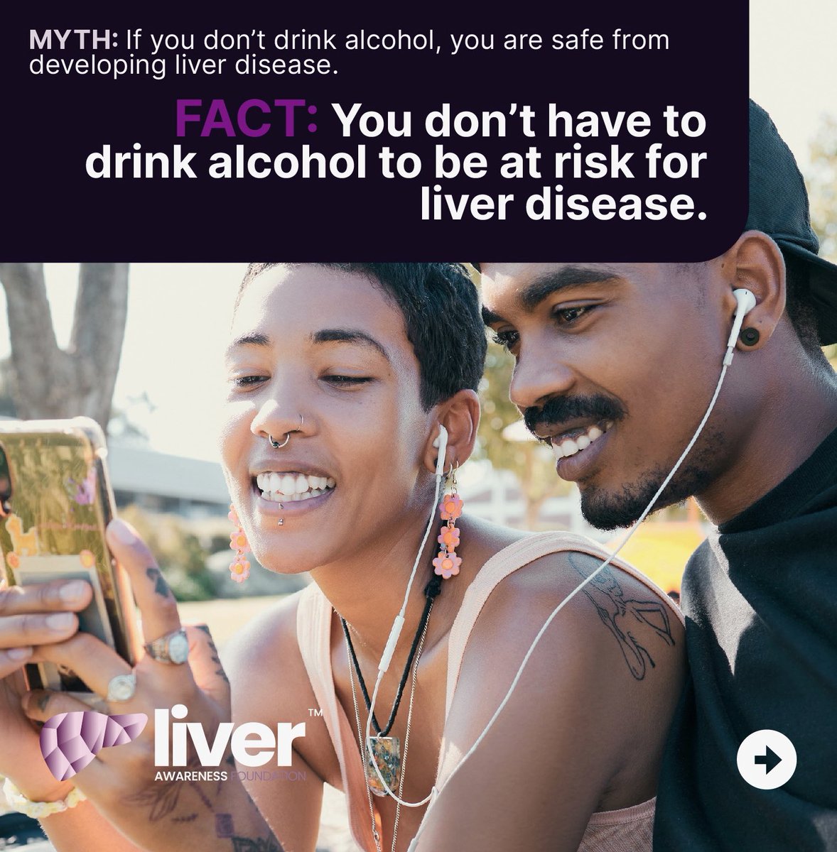 LiverAwareness's tweet image. MYTH: Liver disease only happens to people who drink alcohol.
FACT: Everyday choices like what you eat, how much you move, the medications you take, and even your sleep habits can impact your liver health.
#LiverHealth #MindYourLiver #BreakTheStigma