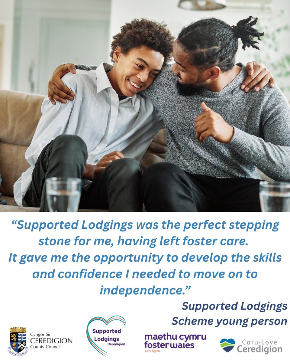 Ceredigion Council (@ceredigioncc) on Twitter photo Hear about one of Ceredigion’s young person’s experience of the Supported Lodgings Scheme.
Get in touch 👇
📞 01545 570 881
✉️ fostering@ceredigion.gov.uk
For more information on Ceredigion’s new scheme visit ceredigion.gov.uk/resident/wellb… Hear about one of Ceredigion’s young person’s experience of the Supported Lodgings Scheme.
Get in touch 👇
📞 01545 570 881
✉️ fostering@ceredigion.gov.uk
For more information on Ceredigion’s new scheme visit ceredigion.gov.uk/resident/wellb…