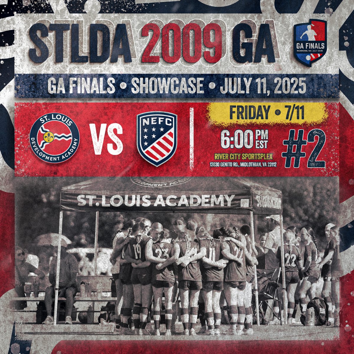 Our 2009 GA girls continue their journey at the GA Finals Showcase tonight as they face off against NEFC! 💪⚽️

They’ve shown heart, pride, and resilience all week long—and we’re excited to see them close out strong. Let’s finish the event the right way!

📍River City Sportsplex