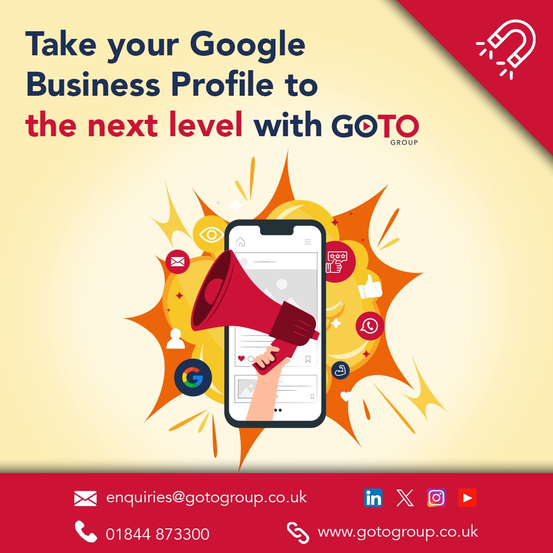 GOTO Group (@goto__group) on Twitter photo With GOTO’s Local Lead Magnet, you get:
✔️ Professional profile management
✔️ Ongoing optimisation
✔️ Local SEO expertise
✔️ Listings on high-authority sites
✔️ Social media posting included
✉️ For more info email enquiries@gotogroup.co.uk
#GOTOGroup #LocalLeadMagnet With GOTO’s Local Lead Magnet, you get:
✔️ Professional profile management
✔️ Ongoing optimisation
✔️ Local SEO expertise
✔️ Listings on high-authority sites
✔️ Social media posting included
✉️ For more info email enquiries@gotogroup.co.uk
#GOTOGroup #LocalLeadMagnet
