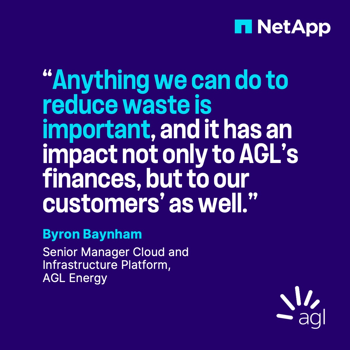 NetApp's tweet image. 🌱 Sustainability is driving the future of energy at @AGLEnergy, powering 4.5M customers across Australia. With NetApp and @Azure, they&apos;ve cut VM and container costs by 90%, proving the power of cloud innovation and sustainable practices: ntap.com/4lNIlZK