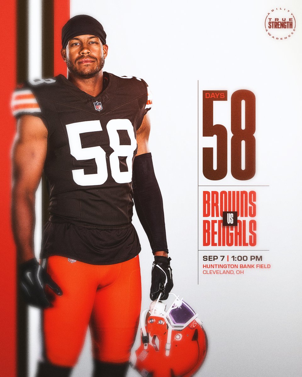 True Strength Awareness (@truestrengthorg) on Twitter photo We are <a href="/JordanHicks/">Jordan Hicks</a> days away from the 2025-2026 NFL season!
We can't wait to watch Jordan dominate the field once again with the <a href="/Browns/">Cleveland Browns</a> this season ๐ฅ๐ถ
#TrueStrength #BetterTogether #AbilityAwareness #ClevelandBrowns #Browns #NFL #Football We are <a href="/JordanHicks/">Jordan Hicks</a> days away from the 2025-2026 NFL season!
We can't wait to watch Jordan dominate the field once again with the <a href="/Browns/">Cleveland Browns</a> this season ๐ฅ๐ถ
#TrueStrength #BetterTogether #AbilityAwareness #ClevelandBrowns #Browns #NFL #Football