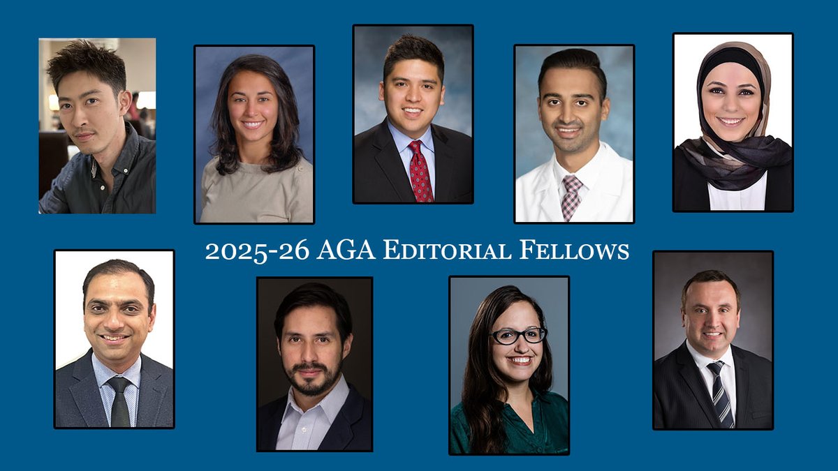 American Gastroenterological Association (AGA) (@amergastroassn) on Twitter photo Congrats to our 9 editorial fellows! Over the next year, they'll work closely with AGA journal editors and staff and learn about the entire editorial process. <a href="/LashaMD_IBD/">Lasha Gogokhia, MD</a> <a href="/SamnaniSunil/">Sunil Samnani</a> <a href="/SedkiMD/">Mai Sedki</a> <a href="/Dmarino117/">Dan Marino MD MBA</a> <a href="/gioroldanc/">Giovanni Roldan, MD</a> <a href="/MaryamK_Ibrahim/">Maryam Ibrahim</a> ow.ly/y36k50WhHp3 Congrats to our 9 editorial fellows! Over the next year, they'll work closely with AGA journal editors and staff and learn about the entire editorial process. <a href="/LashaMD_IBD/">Lasha Gogokhia, MD</a> <a href="/SamnaniSunil/">Sunil Samnani</a> <a href="/SedkiMD/">Mai Sedki</a> <a href="/Dmarino117/">Dan Marino MD MBA</a> <a href="/gioroldanc/">Giovanni Roldan, MD</a> <a href="/MaryamK_Ibrahim/">Maryam Ibrahim</a> ow.ly/y36k50WhHp3