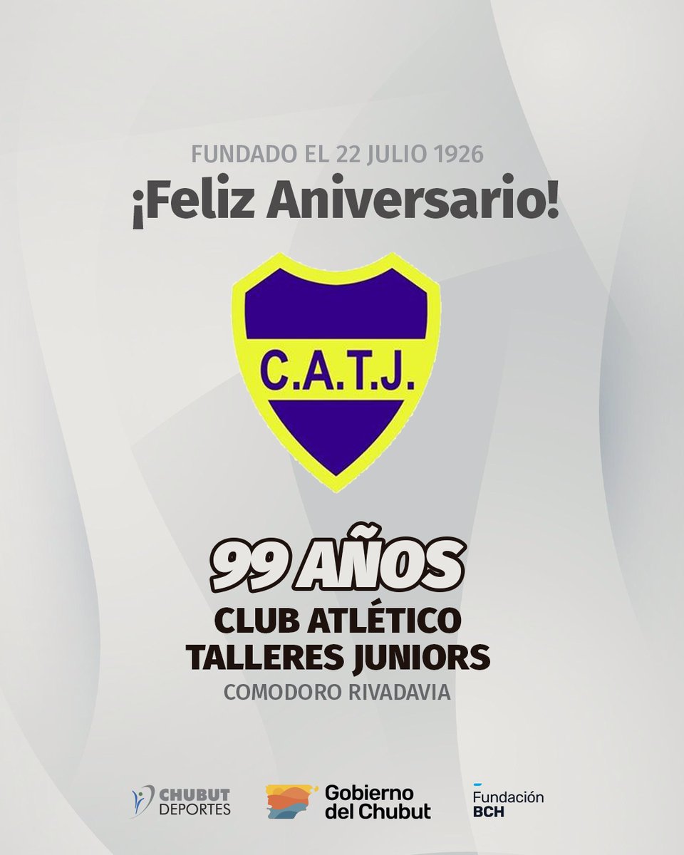 Feliz 99° Aniversario Club Atlético Talleres Juniors  🎉
#aniversario #club #chubutdeportes #ComodoroRivadavia