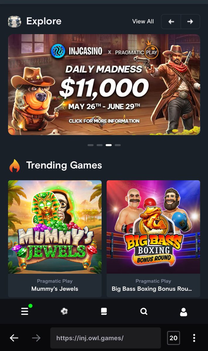 Kingvko π₯· (@king_vko) on Twitter photo How to Use the <a href="/injcasino/">Injcasino.io</a> Platform
Let me walk you through how to get started on <a href="/injcasino/">Injcasino.io</a> , the top decentralized gaming experience built on Injective. How to Use the <a href="/injcasino/">Injcasino.io</a> Platform
Let me walk you through how to get started on <a href="/injcasino/">Injcasino.io</a> , the top decentralized gaming experience built on Injective.