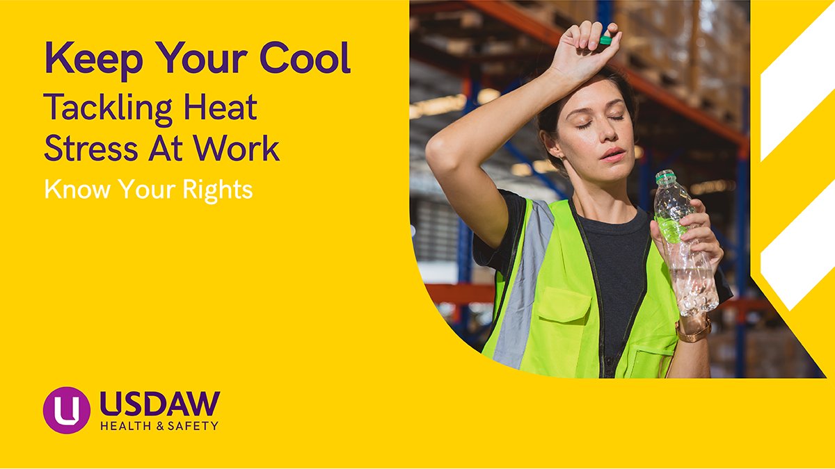 UsdawUnion's tweet image. Heatwave alert 🥵
With temperatures soaring year on year, it's important that you and your employer work together to make sure you stay cool and safe whilst at work 🌡️
Read our leaflet for practical advice and guidance
➡️ bit.ly/43UiJEo