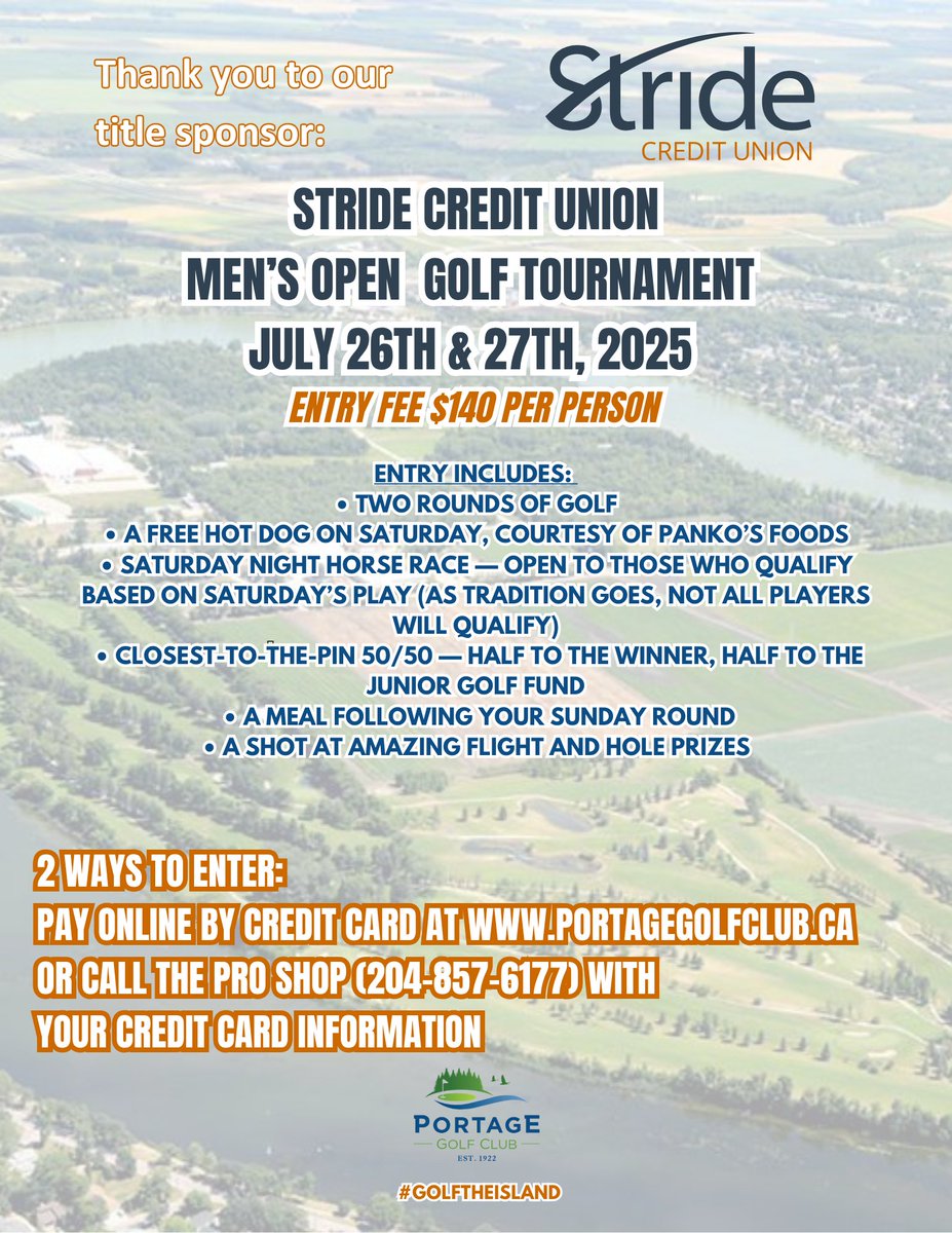 🚨 EARLY BIRD EXTENDED — SUNDAY @ 8PM 🚨
We’re giving you a mulligan. 

Sign up + pay for the 2025 Stride CU Men’s Open and you could walk away with:
🎒 Callaway travel bag
🍻 2 beer sleeves 
🧊 Cooler bag 
☂️ Umbrella 
🎫 FREE 2026 entry 

⏳ Deadline: Sunday @ 8PM