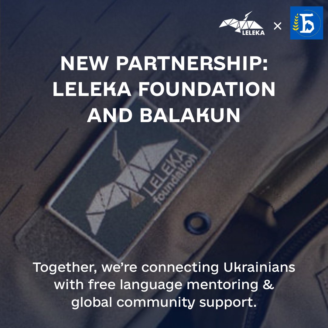 Leleka_FDN's tweet image. @Leleka_FDN is proud to partner with @BalakunUA to support Ukrainians through free language mentoring, confidence-building, and global connection.
Together, we’re launching new projects to empower veterans, field medics & civilians. More coming soon.
#LelekaFoundation #Balakun