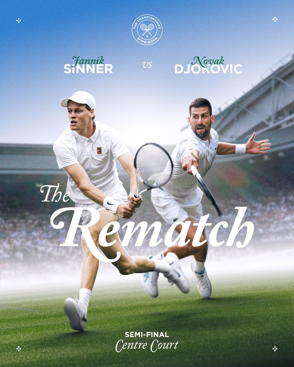 #Wimbledon 'da günün ikinci yarı final maçı...

🇮🇹Sinner - Djokovic🇷🇸

🌱Roland Garros'taki 3-0'lık Sinner galibiyeti sonrası şimdi Novak'ın en sevdiği zeminde rövanş zamanı

📺 <a href="/ssporttr/">S Sport</a> ve <a href="/ssportplustr/">S Sport Plus</a>'ta Alcaraz-Fritz mücadelesinin ardından yayındayız