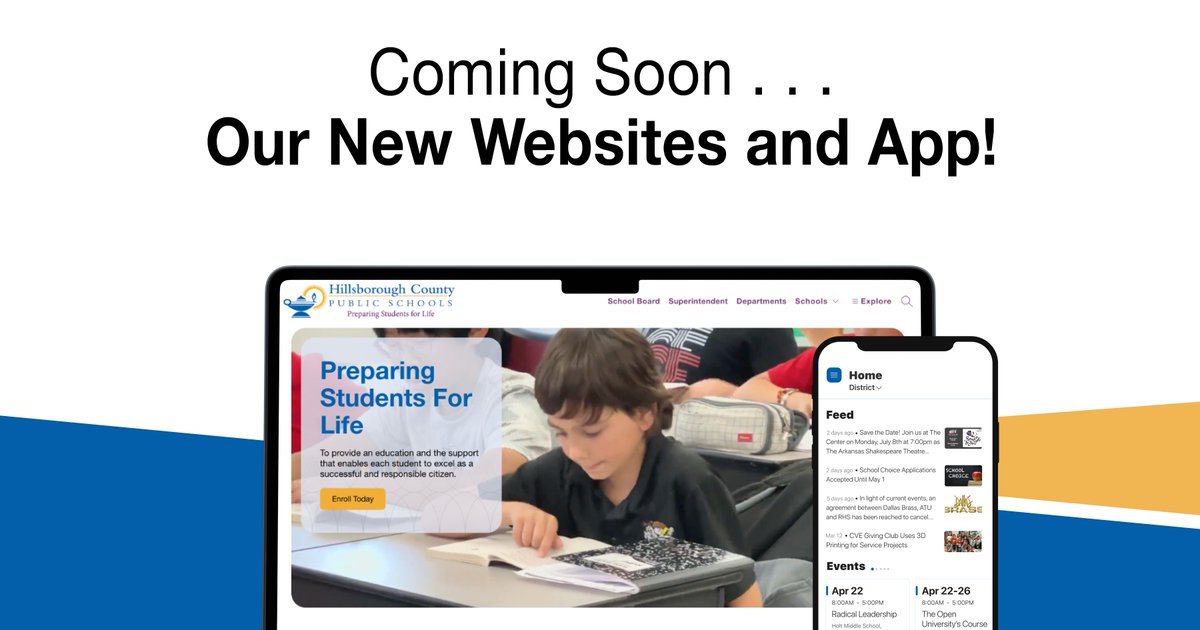 COMING SOON!  A New Way to Connect with Us!

We’re thrilled to announce that on Monday, July 21, we’ll be launching a brand-new HCPS website, all-new individual school websites, AND a convenient mobile app!

Everything you need—right at your fingertips:
Parent Portal
Bus routes