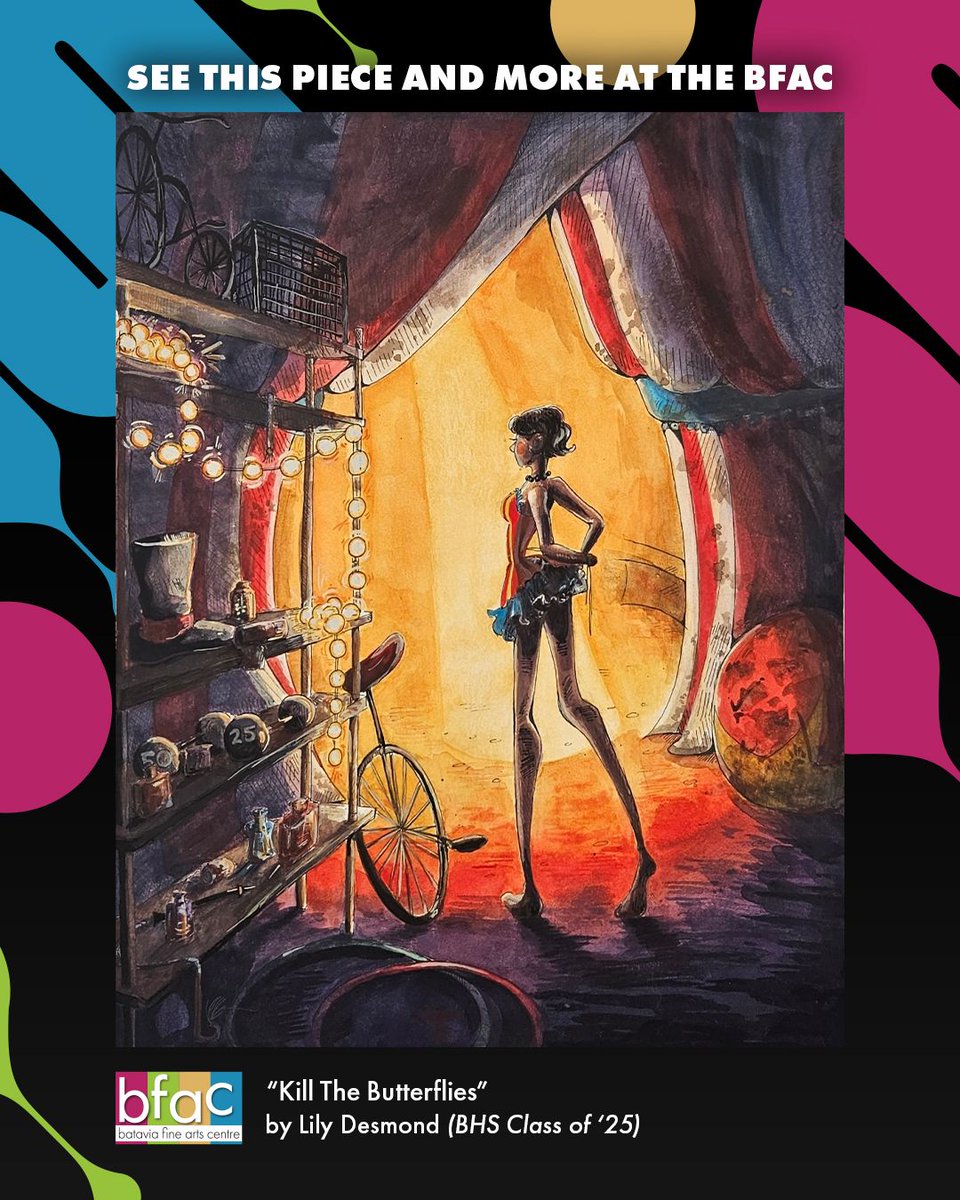 New in the BFAC Permanent Collection. We’re thrilled to welcome “Kill The Butterflies” by Lily Desmond (BHS Class of ‘25) to the BFAC! Stop by the gallery and experience Lily’s work and many others from our talented alumni. buff.ly/K690zPO #BFACGallery